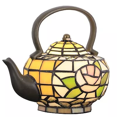 Small Tiffany Lamp Stained Glass Animal Table Lamp Mini Accent Desk Light (Am... • $155.05