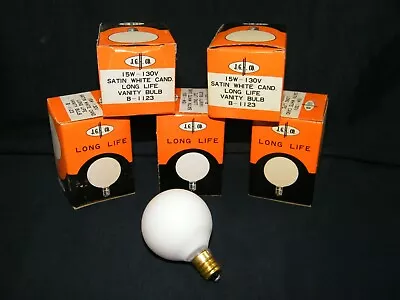 J.g.h Co Vanity Light Bulbs B-1123 15w 130v Satin White - Lot Of 5 • $29