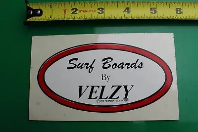 Surf Boards By VELZY Hermosa Beach 1987 Rare Jacobs V11a Vintage Surfing STICKER • $35