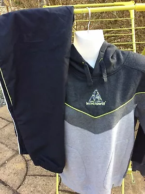 Le Coq Sportif Tracksuit Trousers & Hooded Sweatshirt Top Boys MB & LB 14-16 Yrs • £9.99