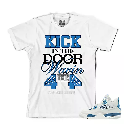 Tee To Match Air Jordan Retro 4 Military Blue Sneakers. Kick Tee • $24