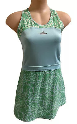 $50 • Buy Adidas W Girl Stella McCartney Barricade Dress Sky Blue/Mint Size L UK 13-14Y