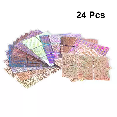 24 Sheets Nail Art Decoration Nail Art Stencil /set Nail Art Stencils Sturdy • $6.21