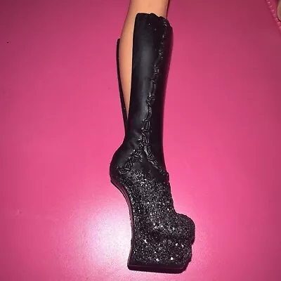 Monster High Doll Frankie Stein Ghouls Rule Replacement Black Right Boot Only • $4