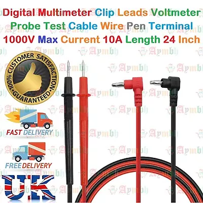 Meter Digital Multimeter Test Leads Probes Universal 1000v 10A UK Seller • £3.59