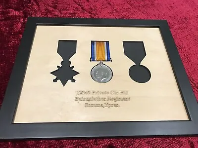 Poppy Medal Framing Frame To Hold WW1 Trio With Name Engraved • £45