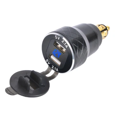 $19.79 • Buy New Motorcycle Dual USB Charger DIN Socket Voltmeter For BMW Motorbike EU Plug 