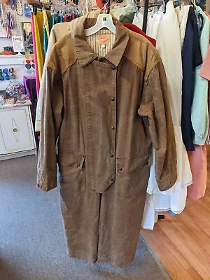 The Australian Outback Collection Trench Coat Mens L Brown Canvas Duster • $60