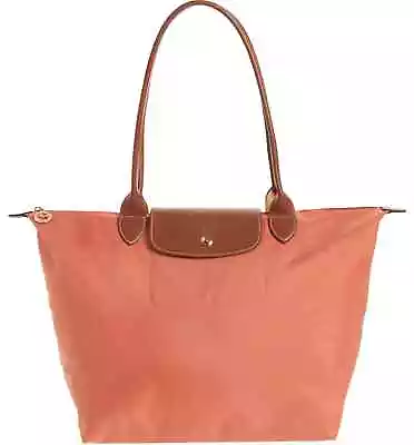 NWT LONGCHAMP Le Pliage Nylon Large Shoulder Tote Travel BLUSH Pink AUTHENTIC! • $139.90