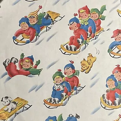 Vintage Santa Claus Merry Christmas Wrapping Paper Crafting Remnants-Lot Of 7 • $19.99