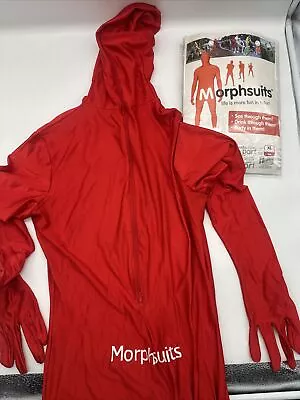 Red Partysuit Morph Suit Spandex Full Body Costume Men Women Adult Sz XL {A} • $9.95