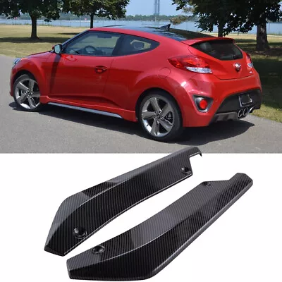 For Hyundai Veloster Turbo 13-20 Rear Bumper Lip Splitter Diffuser Carbon Fiber • $23.88