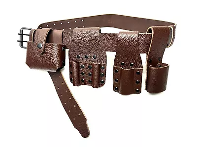 Scaffold Leather Tool Belt Double Spanner Level Hammer Holder • £24.99