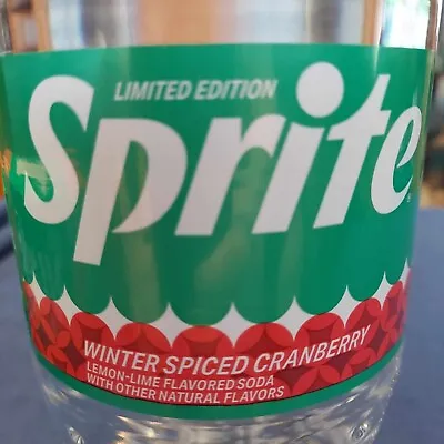 Sprite Winter Spiced Cranberry 2-Liter Bottle Limited Edition Hard To Find Apr24 • $14.95
