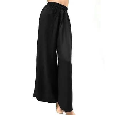 Ladies Trousers Palazzo Kaftan Pants Black Strech Slacks Sports Pyjams Maternity • £13.98