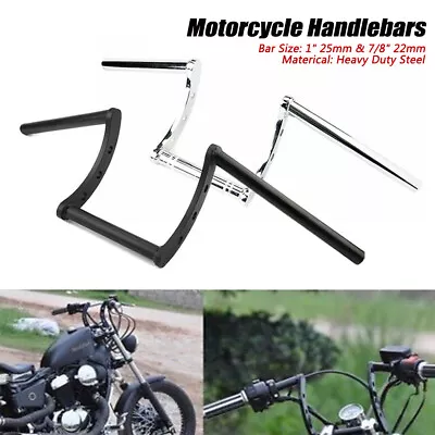 $50.50 • Buy 1'' & 7/8  Motorcycle Handlebars Z Bar Drag Bars For Harley Honda Yamaha Suzuki