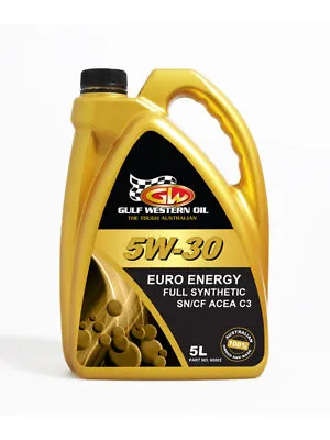 Gulf Western Euro Energy 5W-30 Full Synthetic Engine Oil 5L (60502) • $70.68