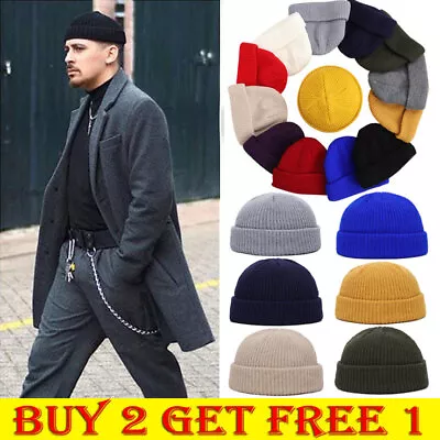 Trawler Beanie Knitted Wool Cotton Ski Hat Skateboard Hat Mens Fisherman Slouch • $9.99