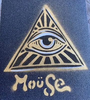 Mob Grip Tape Skateboard Griptape Black Mouse Movement Custom Paint Eye See 9x33 • $80