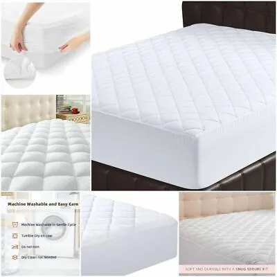 £6.47 • Buy Extra Deep 30cm Quilted Mattress Protector Cover Single Double Super King Size
