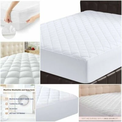 £6.47 • Buy Extra Deep 30cm Quilted Mattress Protector Cover Single Double Super King Size