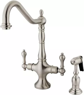 Kingston Brass KS1778ALBS Heritage Kitchen Faucet 8-1/4-Inch Brushed Nickel • $126.99