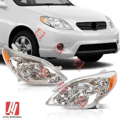 $144.99 • Buy Fits Toyota Matrix JDM 2003-2008 Headlights Headlamps Chrome Housing Pair