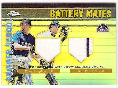 Mike Hampton Ben Petrick Refractor Dual Jersey 2002 Topps Chrome Battery Mates • $2.99