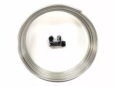 16 Ft. Roll Of Stainless Steel 5/16  Fuel Line Tubing  W/ Tube Cutter • $37.75