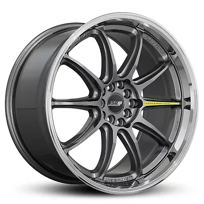 Jdm Wheels 19  Jsr St37 Gunmetal Machined Lip 19x8.5 +35 5x100 - 5x114.3 Rims • $1499