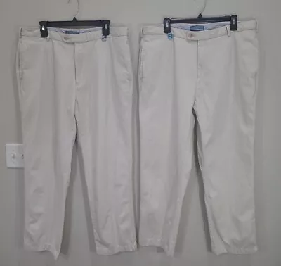 Lot Of 2 PETER MILLAR Ivory Color Pure Pima Cotton Khaki PANTS 38 X 29/29.5  • $34.95