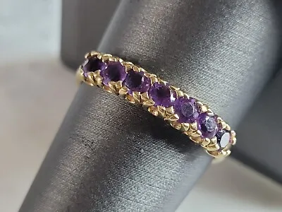 Womens Vintage Estate 10K Yellow Gold Amethyst Ring 1.8g E7096 • $170