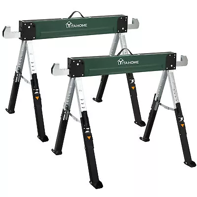 Saw Horses 2 Pack Work Bench Heavy Duty 2600 LBS Capacity Height Adjustable • $98.99