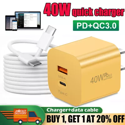 40W PD USB Wall Quick Phone Charger For Motorola Edge Moto Stylus 5G 2023 G Pure • $6.99