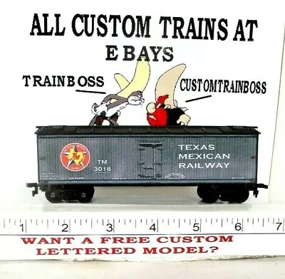 HO SCALE CUSTOM LETTERED TEXAS MEXICAN RAILWAY REEFER. Pg 12     • $33.99