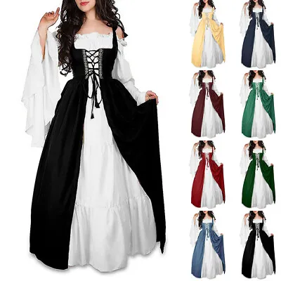 £7.89 • Buy Womens Medieval Renaissance Gothic Cosplay Costume Halloween Witch Fancy Dress