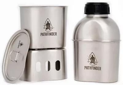 Pathfinder Canteen Cooking Set 39oz Wide-mouth Stainless Steel Canteen PFCCS-101 • $40