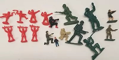 Mixed Lot Of 17 Monogram Models Mini Metal Army Men 1990's Bluebird Plastic • $17