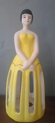 Vintage 2000 Bandwagon Inc Yellow Ceramic Napkin Lady - Spring Decor  • $49.50