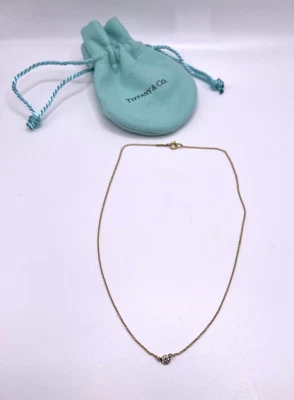 $450 • Buy Tiffany & Co-Peretti Diamonds By The Yard 18K Yellow Gold Necklace .08ct $1,050