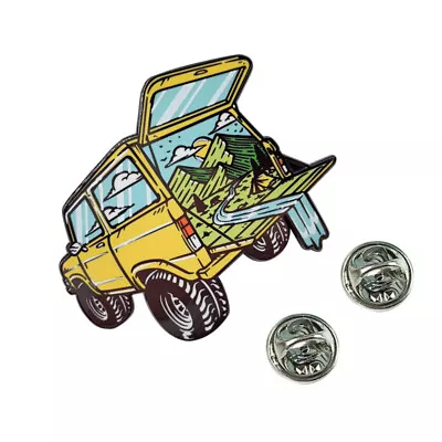 Ins Car Outdoor Tourism Scenery Mountain Rivers Enamel Metal Brooch Badge Pin • $4.59