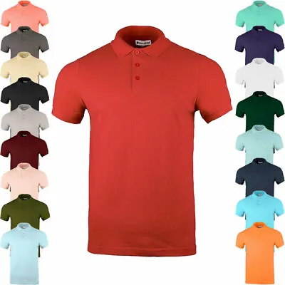 £5.99 • Buy Mens Polo Shirt T Shirts Pique Premium Work Regular Fit Casual Cotton Golf Polo