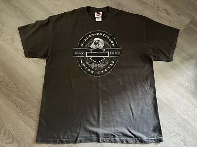 Harley Davidson Hanes Tag Mens Grey Bartels Los Angeles T-Shirt - Size XL • £24.99