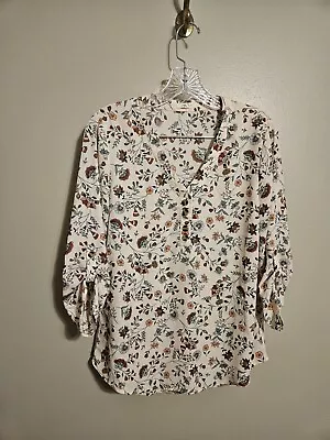 Maurices Womens Pink Floral Polyester Pullover Long Sleeve Shirt Blouse Top S • $14.95