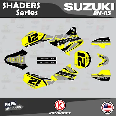 $123.99 • Buy Graphics Kit For Suzuki RM85 (2001-2023) RM 85 Shaders - Yellow