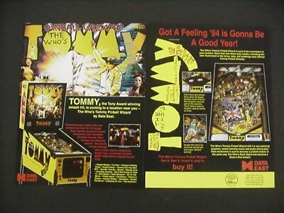 Tommy Pinball Machine Promo  Flyer Mint • $10.88