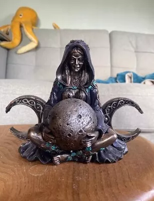 Triple Moon Goddess Art Statue Witchy Large • £17