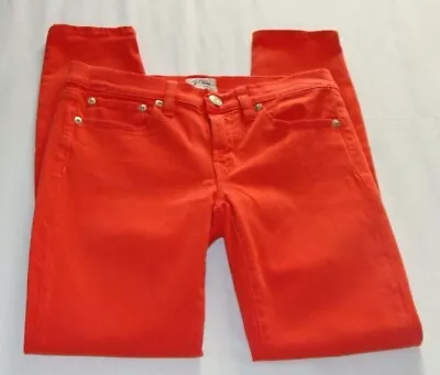 J CREW Bright Orange  TOOTHPICK  Jeans Sz 25 (27 Inch Inseam)- • $6.99