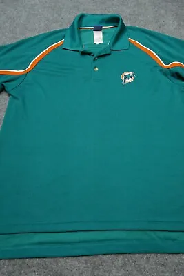 $19.99 • Buy Miami Dolphins Polo Shirt Adult Medium Blue Orange Team Apparel NFL Cotton Mens