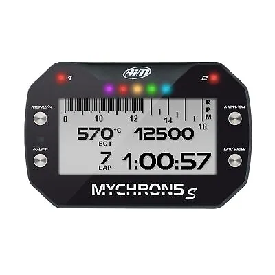 AiM MyChron5 S Dash Logger / Kart Lap Timer With GPS & M12 KF EGT Sensor • $701.25